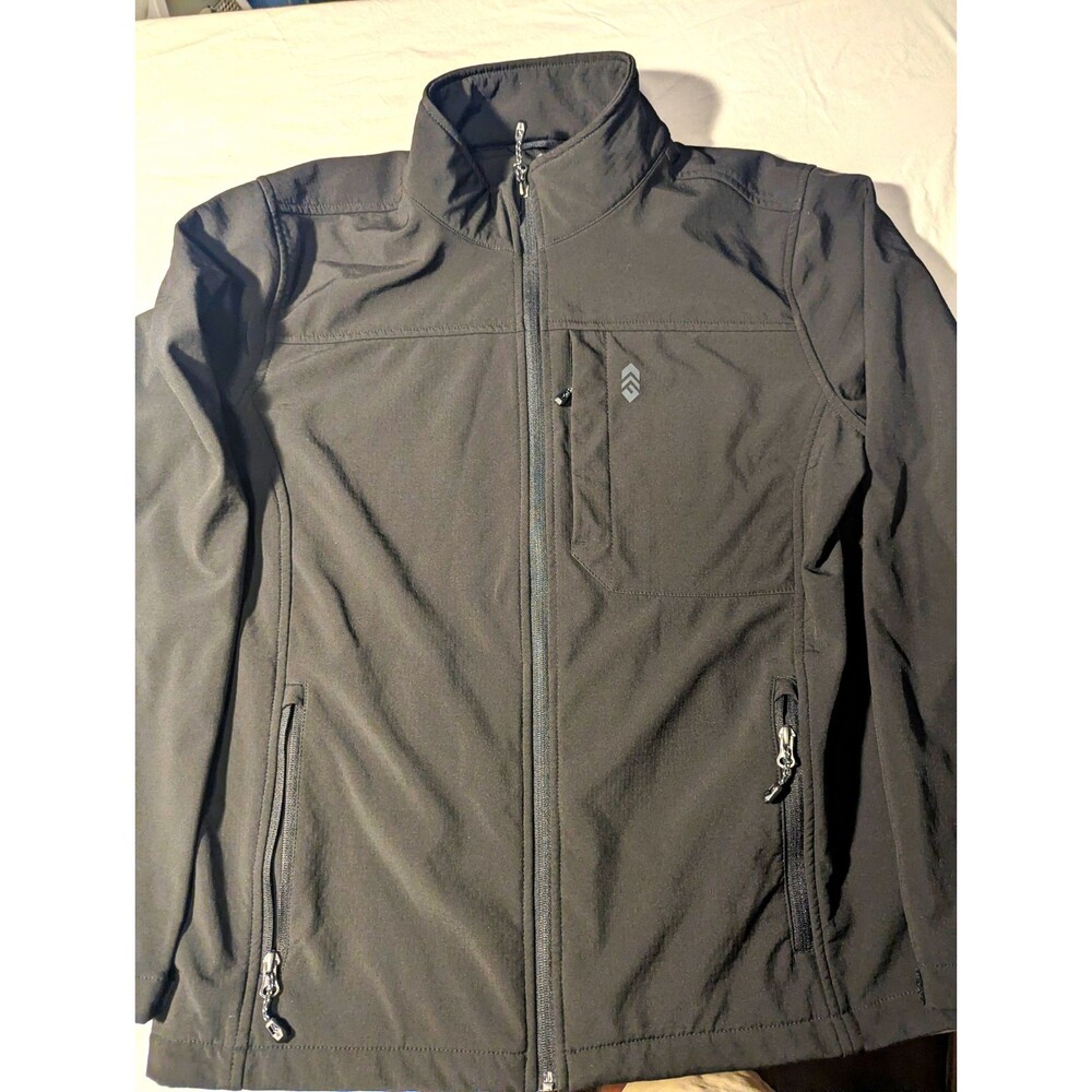 Free Country Men’s Black Water Resistant Softshell Jacket Full Zip Size M